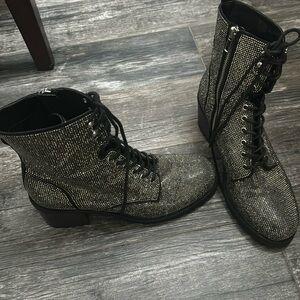 Sparkly combat boots